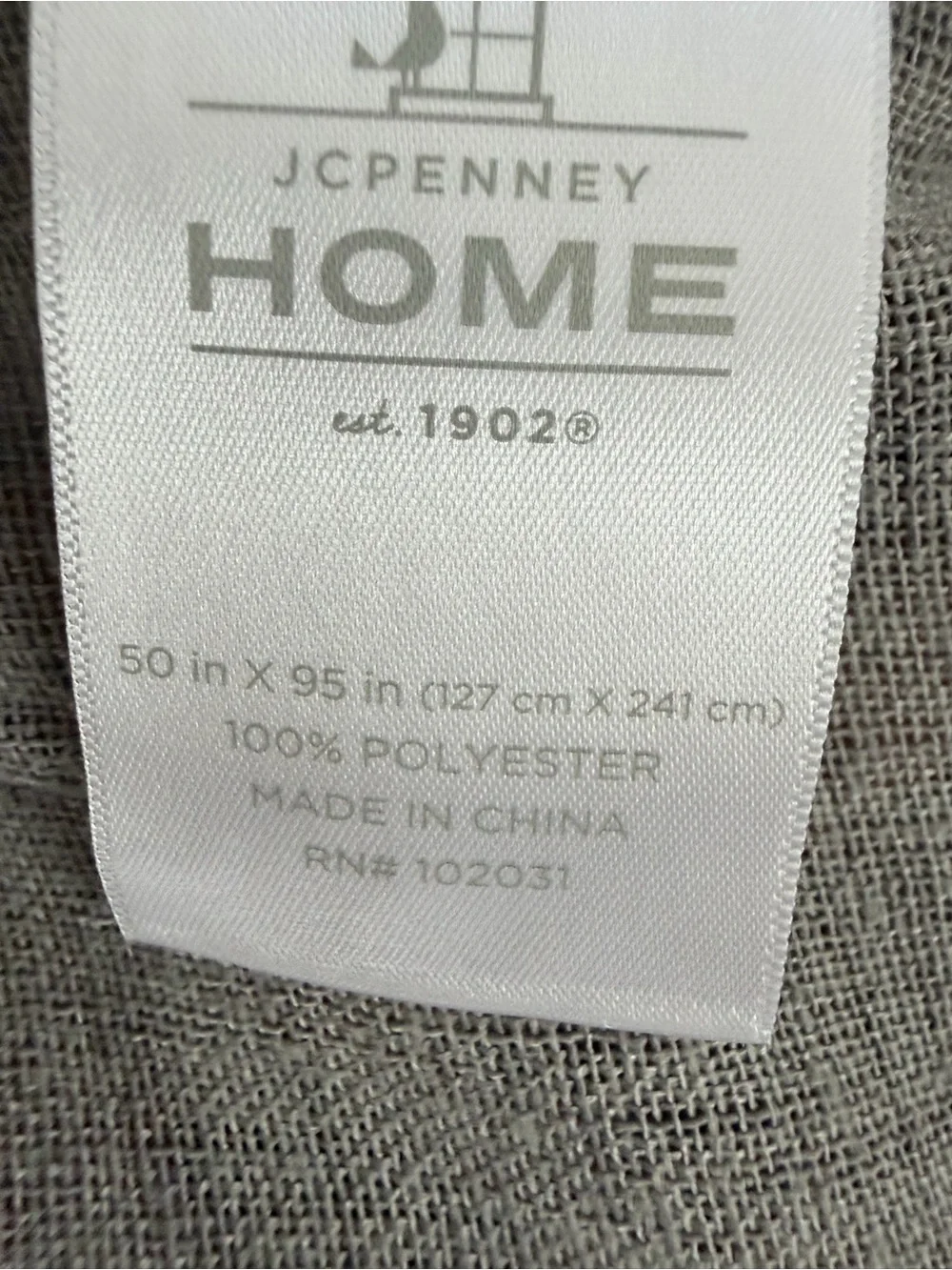 jcpenney Gray Sheer Grommet Window Curtain Panel 50”w x 95”l -